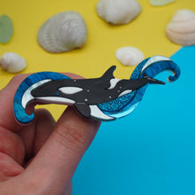 Load image into Gallery viewer, Orca Whale Brooch