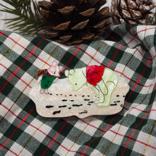 Load image into Gallery viewer, Pooh and Piglet's Snowy Adventure Brooch