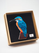 Load image into Gallery viewer, Item 12 - Imperfect Kingfisher Brooch