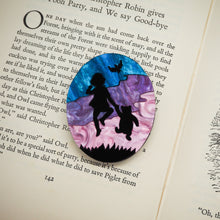 Load image into Gallery viewer, Christopher Robin and Winnie the Pooh into the Sunset Brooch