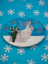 Load image into Gallery viewer, Winter Rabbit Acrylic Brooch