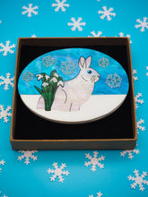 Load image into Gallery viewer, Winter Rabbit Acrylic Brooch