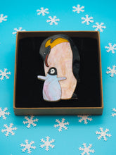 Load image into Gallery viewer, Emperor Penguin & Chick Acrylic Brooch