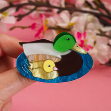 Load image into Gallery viewer, Duck & Duckling Brooch