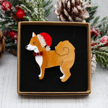 Load image into Gallery viewer, Santa Paws, Shiba Inu Acrylic Brooch