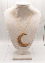Load image into Gallery viewer, Gold Glitter Crescent Moon Pendant