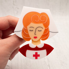 Load image into Gallery viewer, Orange Hair Nurse Grace Brooch