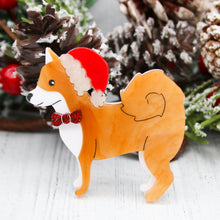 Load image into Gallery viewer, Santa Paws, Shiba Inu Acrylic Brooch