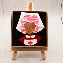 Load image into Gallery viewer, Pink Hair Nurse Grace Brooch