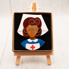 Load image into Gallery viewer, Brown Hair Nurse Grace Brooch