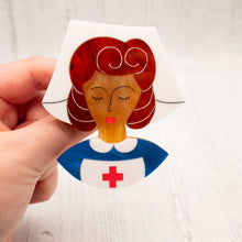 Load image into Gallery viewer, Brown Hair Nurse Grace Brooch