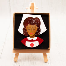 Load image into Gallery viewer, Brown Hair Nurse Grace Brooch