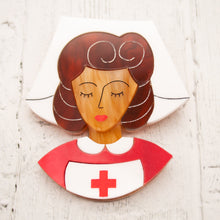 Load image into Gallery viewer, Brown Hair Nurse Grace Brooch