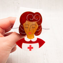 Load image into Gallery viewer, Brown Hair Nurse Grace Brooch