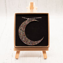 Load image into Gallery viewer, Rainbow Glitter Crescent Moon Pendant