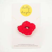 Load image into Gallery viewer, Poppy Acrylic Pin Badge - Donation of £1 per pin is made to Scottish Poppy Appeal