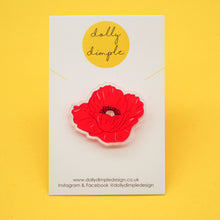 Load image into Gallery viewer, Poppy Acrylic Pin Badge - Donation of £1 per pin is made to Scottish Poppy Appeal