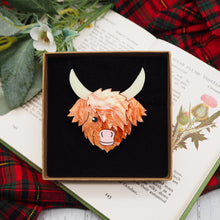 Load image into Gallery viewer, Highland Cow Acrylic Brooch
