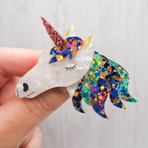 Unicorn Acrylic Brooch