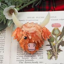 Load image into Gallery viewer, Highland Cow Acrylic Brooch
