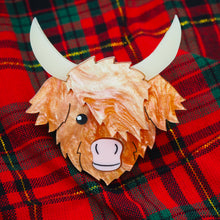 Load image into Gallery viewer, Highland Cow Acrylic Brooch
