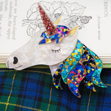 Load image into Gallery viewer, Unicorn Acrylic Brooch
