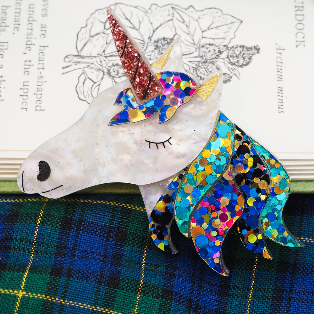 Unicorn Acrylic Brooch