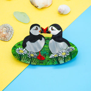 Puffins Brooch