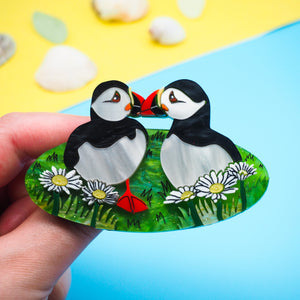 Puffins Brooch