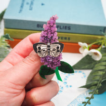 Load image into Gallery viewer, Butterfly on a Buddleia Bush Acrylic Brooch
