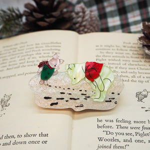 Pooh and Piglet's Snowy Adventure Brooch