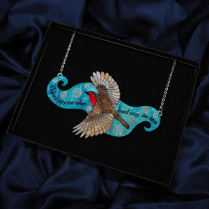 "Robins Appear When Loved Ones Are Near" Statement Necklace