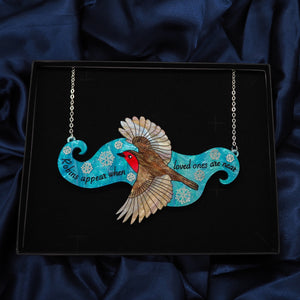 "Robins Appear When Loved Ones Are Near" Statement Necklace