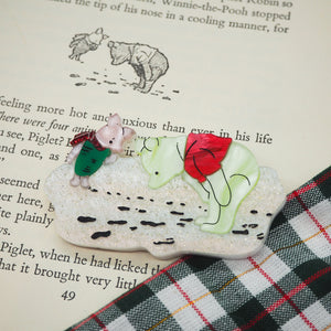 Pooh and Piglet's Snowy Adventure Brooch