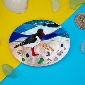 Oystercatchers Acrylic Brooch