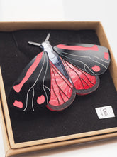 Load image into Gallery viewer, Item 18 - Imperfect Cinnabar Moth Acrylic Brooch

