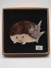 Load image into Gallery viewer, Item 16 - Imperfect Hedgehog Among the Crocuses Brooch
