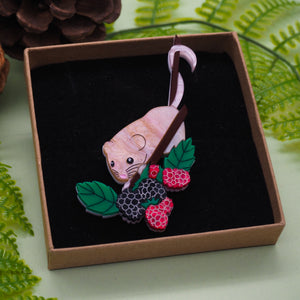 Harvest Mouse Acrylic Brooch