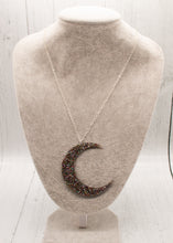 Load image into Gallery viewer, Rainbow Glitter Crescent Moon Pendant
