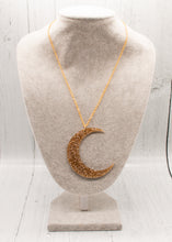 Load image into Gallery viewer, Gold Glitter Crescent Moon Pendant
