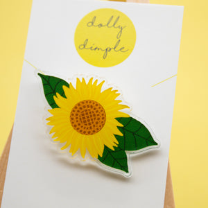 Sunflower Acrylic Pin Badge