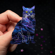 Load image into Gallery viewer, Violet Marble Cat Brooch
