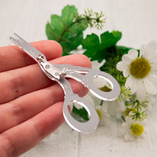 Load image into Gallery viewer, Stork Embroidery Scissor Brooch
