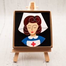 Load image into Gallery viewer, Brown Hair Nurse Grace Brooch
