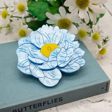 Load image into Gallery viewer, Blue Peony Brooch
