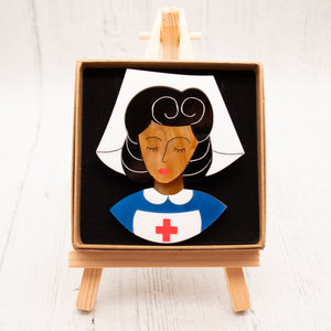 Black Hair Nurse Brooch