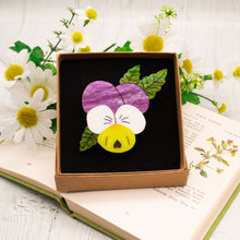 Load image into Gallery viewer, Pansy Acrylic Brooch
