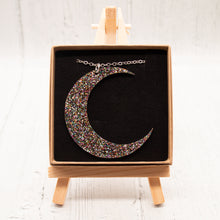 Load image into Gallery viewer, Rainbow Glitter Crescent Moon Pendant
