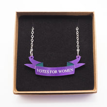 Load image into Gallery viewer, Votes for Women Mini Banner Necklace
