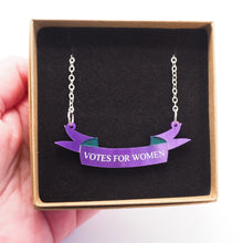 Load image into Gallery viewer, Votes for Women Mini Banner Necklace
